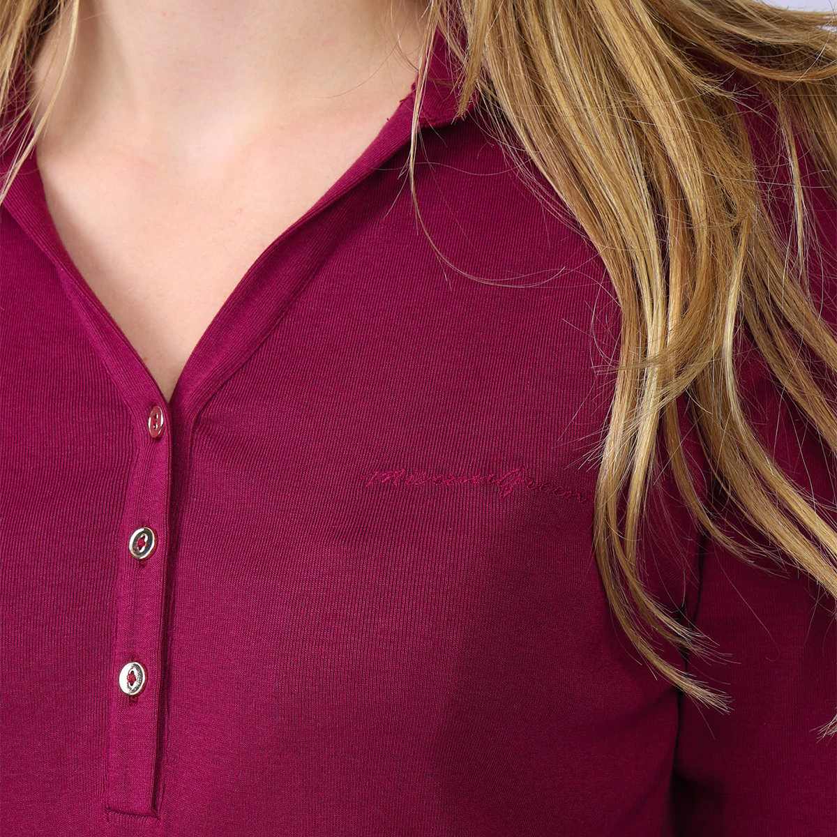Polo manches longues bordeaux, MISE AU GREEN