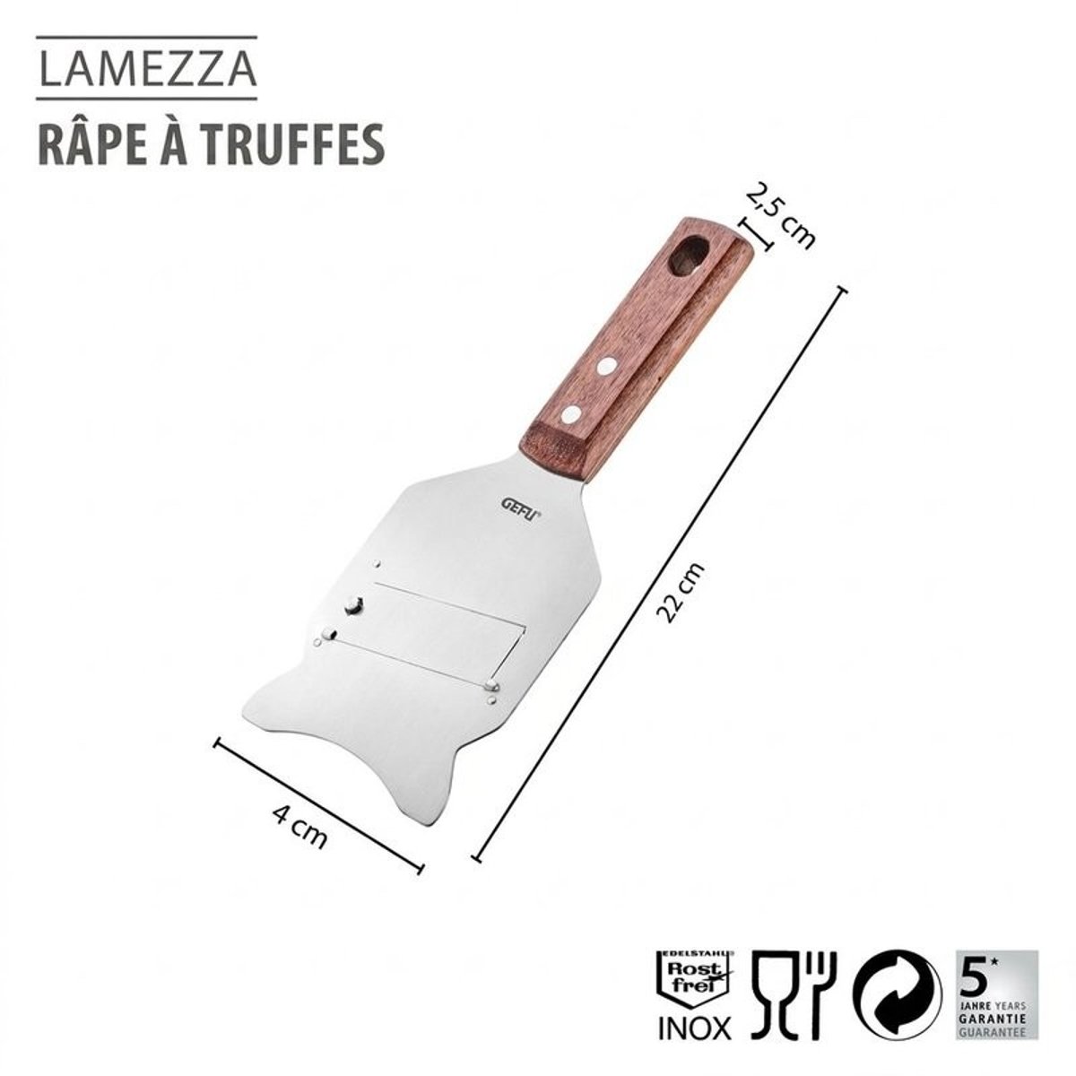 Mandoline à truffes lamezza argent / brun, GEFU