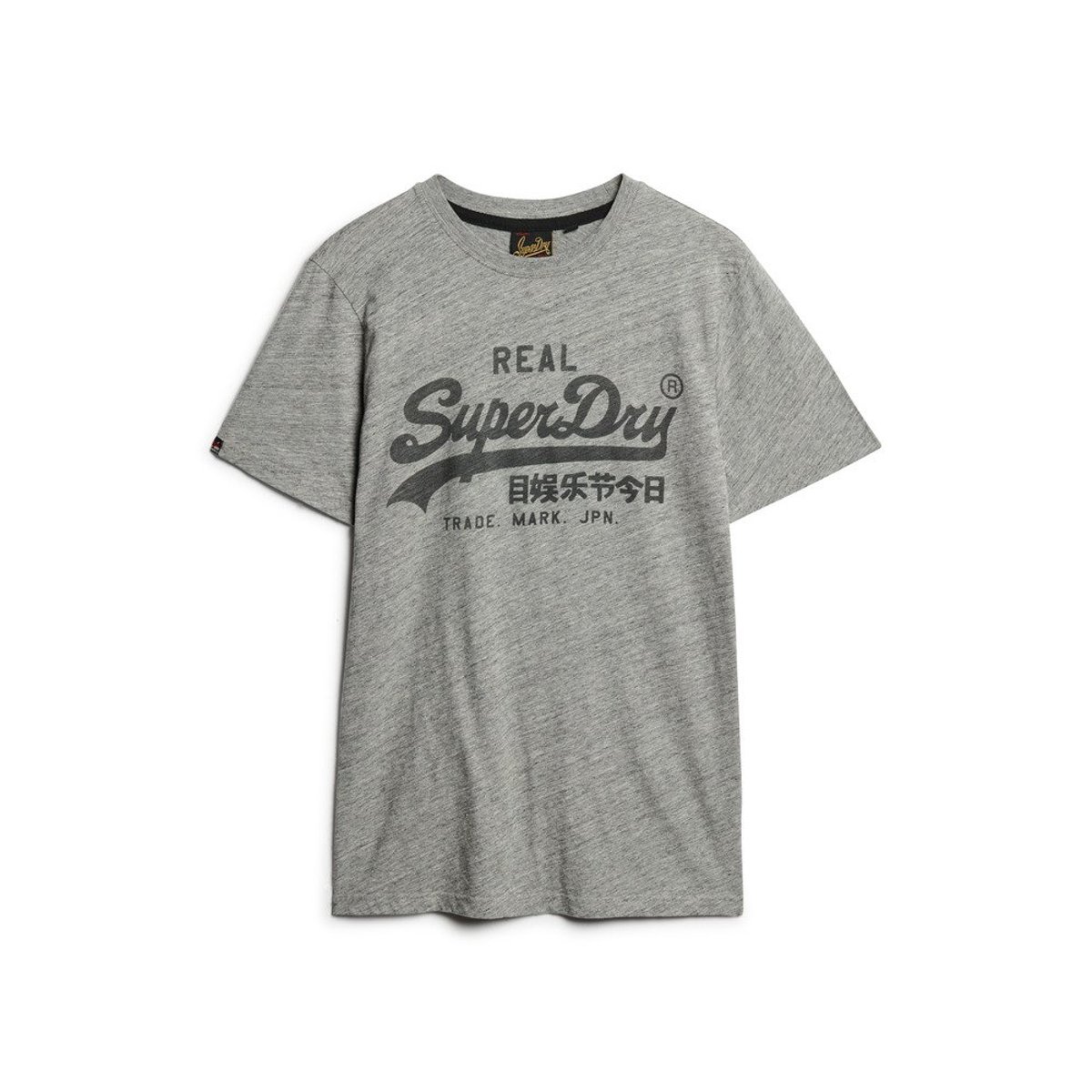 T-shirt à logo Vintage gris athlétique chiné, SUPERDRY
