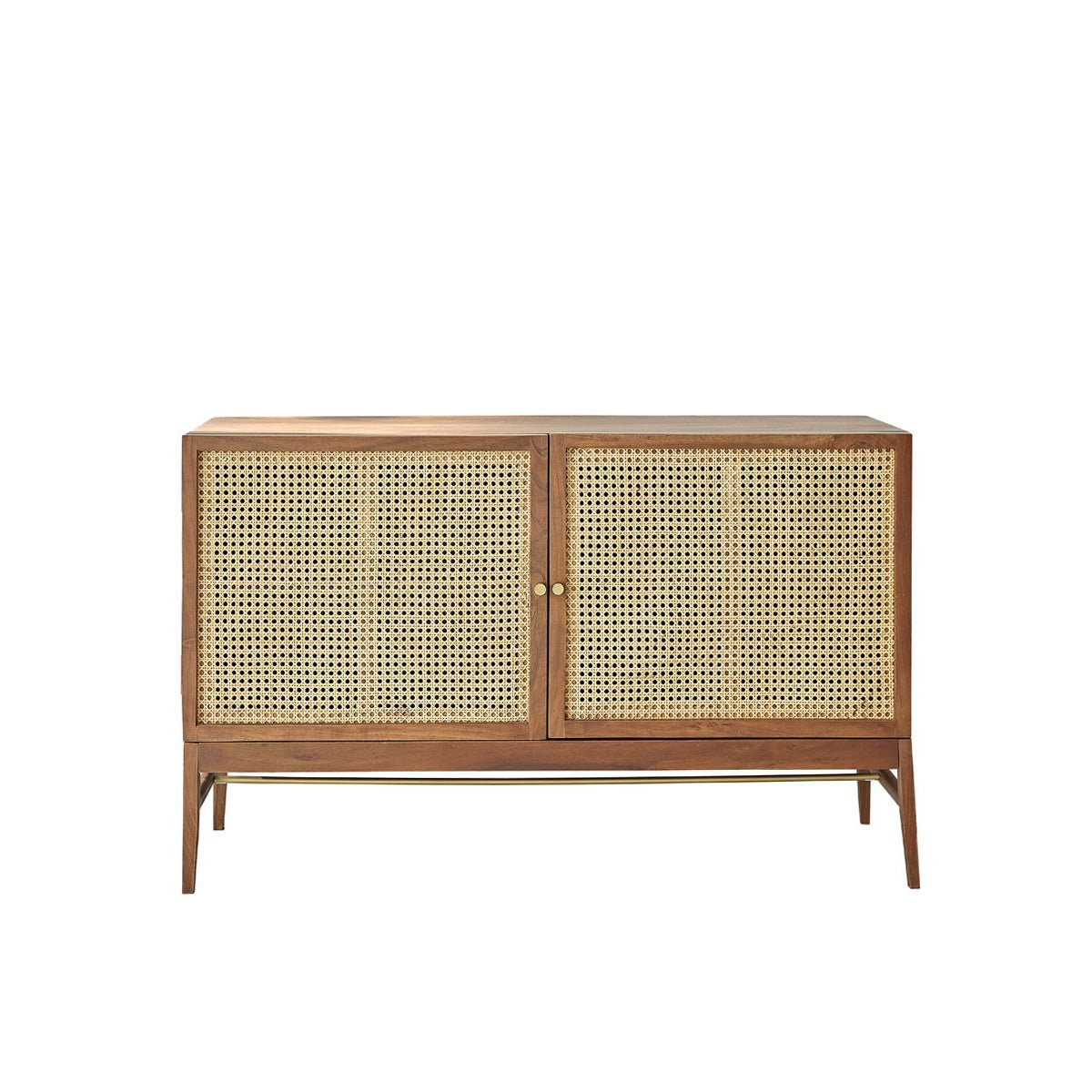 Commode en bois de acacia 120 cm 2 portes LEONTINE marron, BERAH GETAH