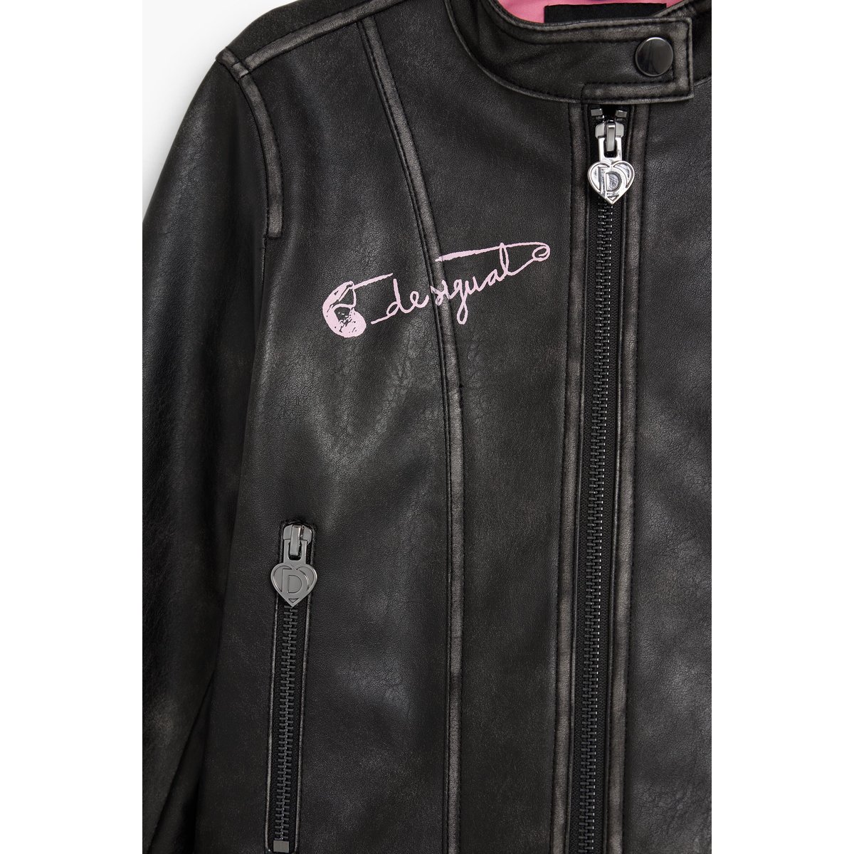 Blouson effet cuir noir, DESIGUAL