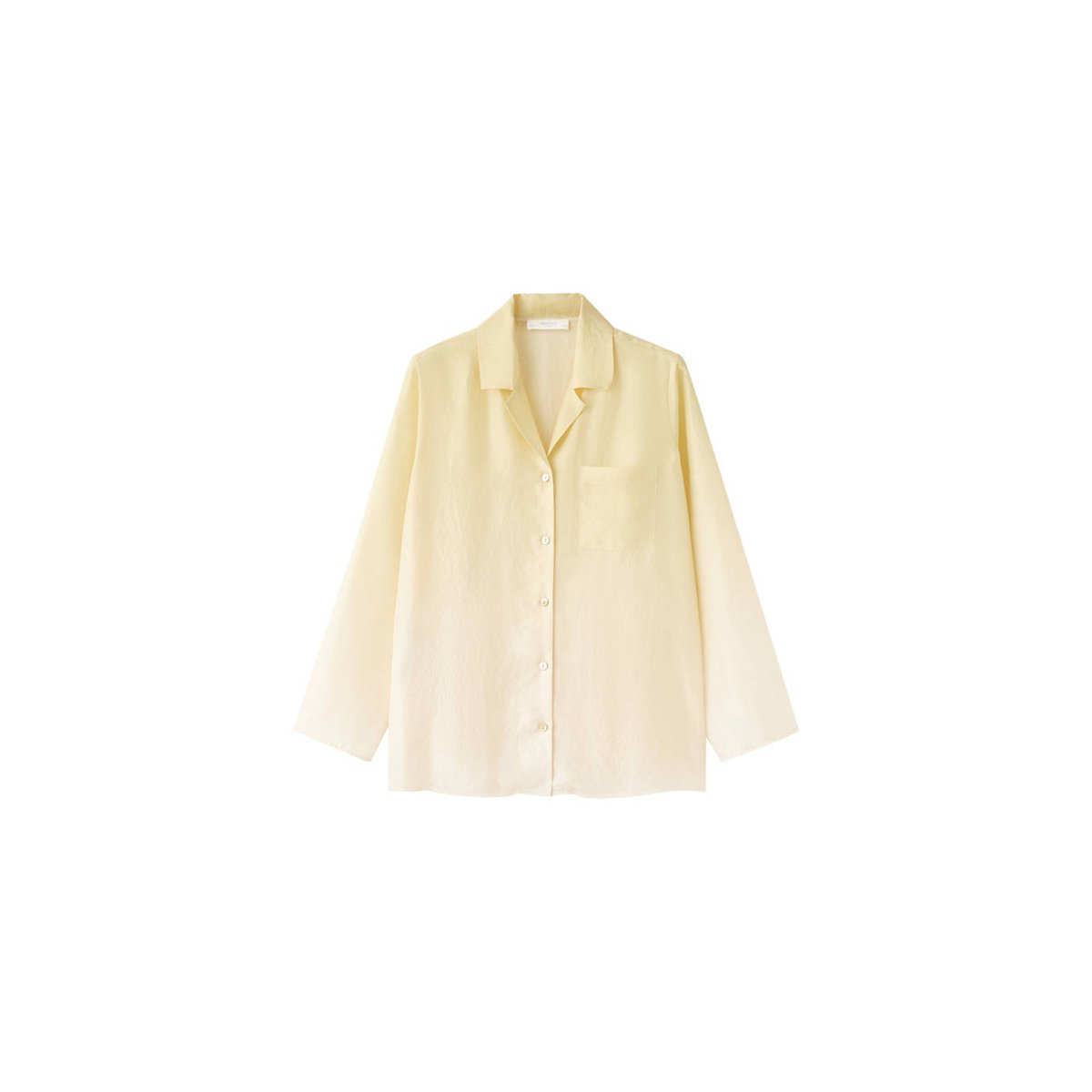 Chemise soie dégradée jaune pastel, MANGO