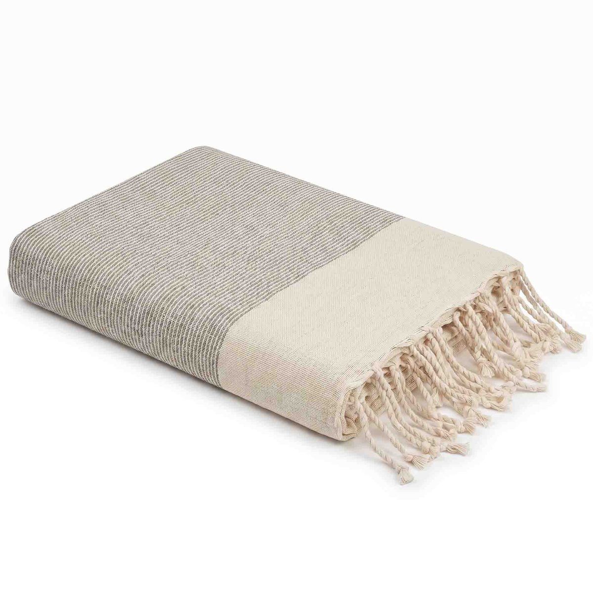 Fouta tunisienne 1x2m coton recyclé Ibiza REVA COLLECTION gris souris, SEVIRA KIDS