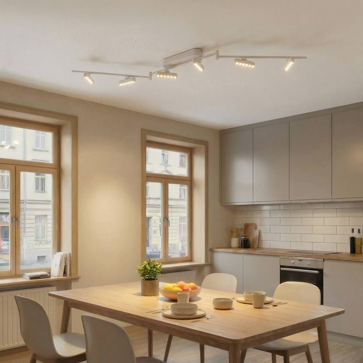 Plafonnier en métal moderneLED, Eldrin blanc, LINDBY
