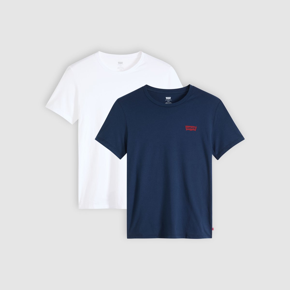 T-shirt graphique à col rond - Lot de 2 bleu - hm chesthit 2 pack white / dress blues, LEVI'S