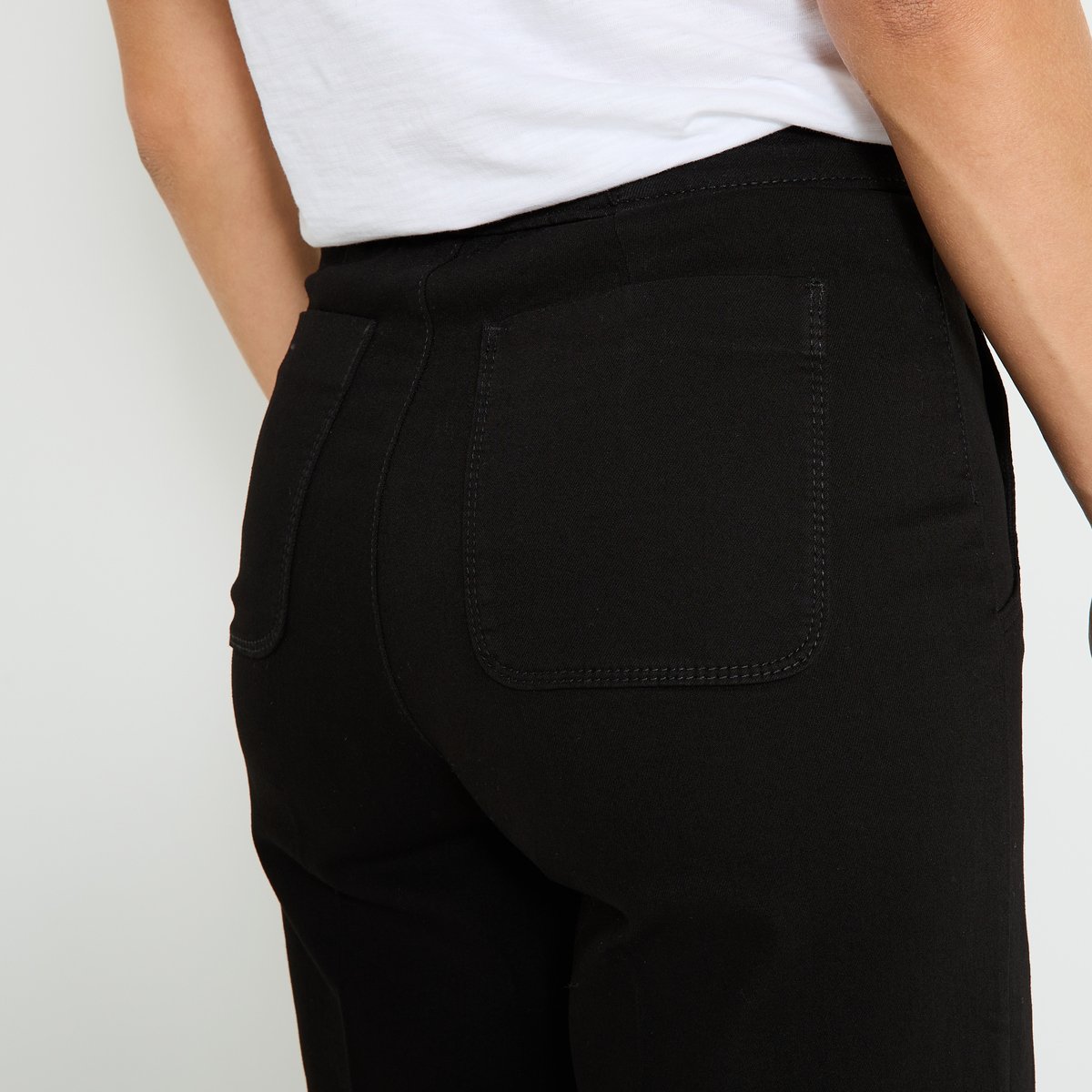 Jean flare POMPON F02 noir, GRAIN DE MALICE