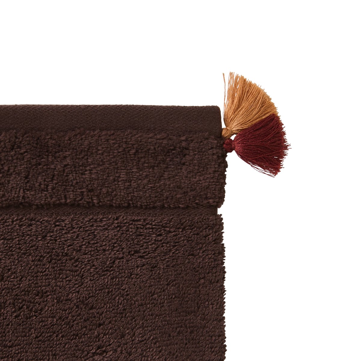 Gant de toilette AMARA chocolat, CARRE BLANC