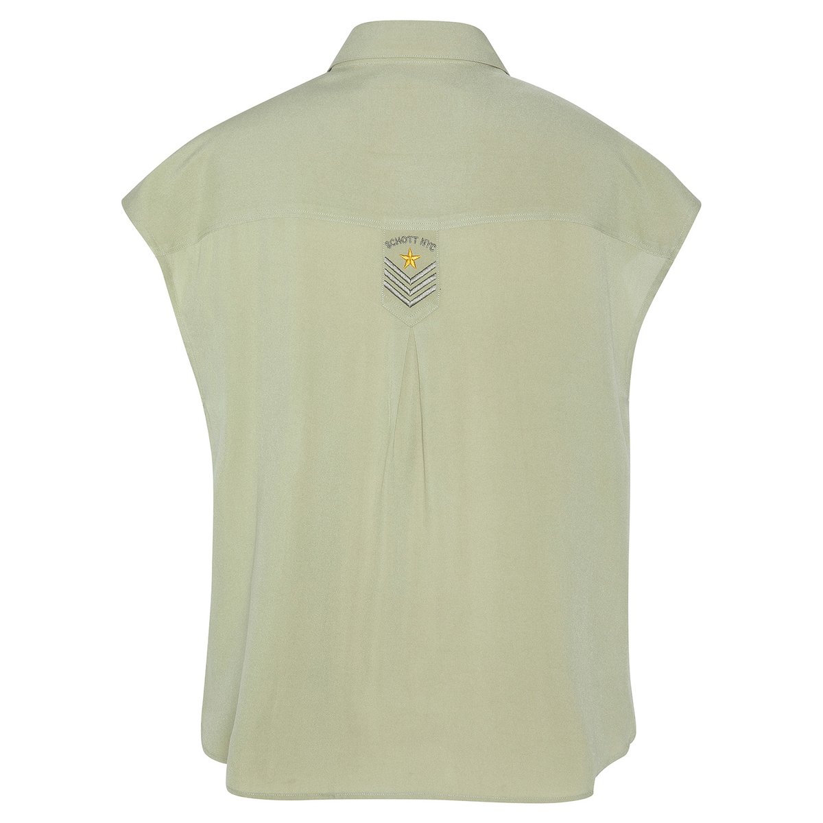 Chemise army sans manche sage kaki, SCHOTT