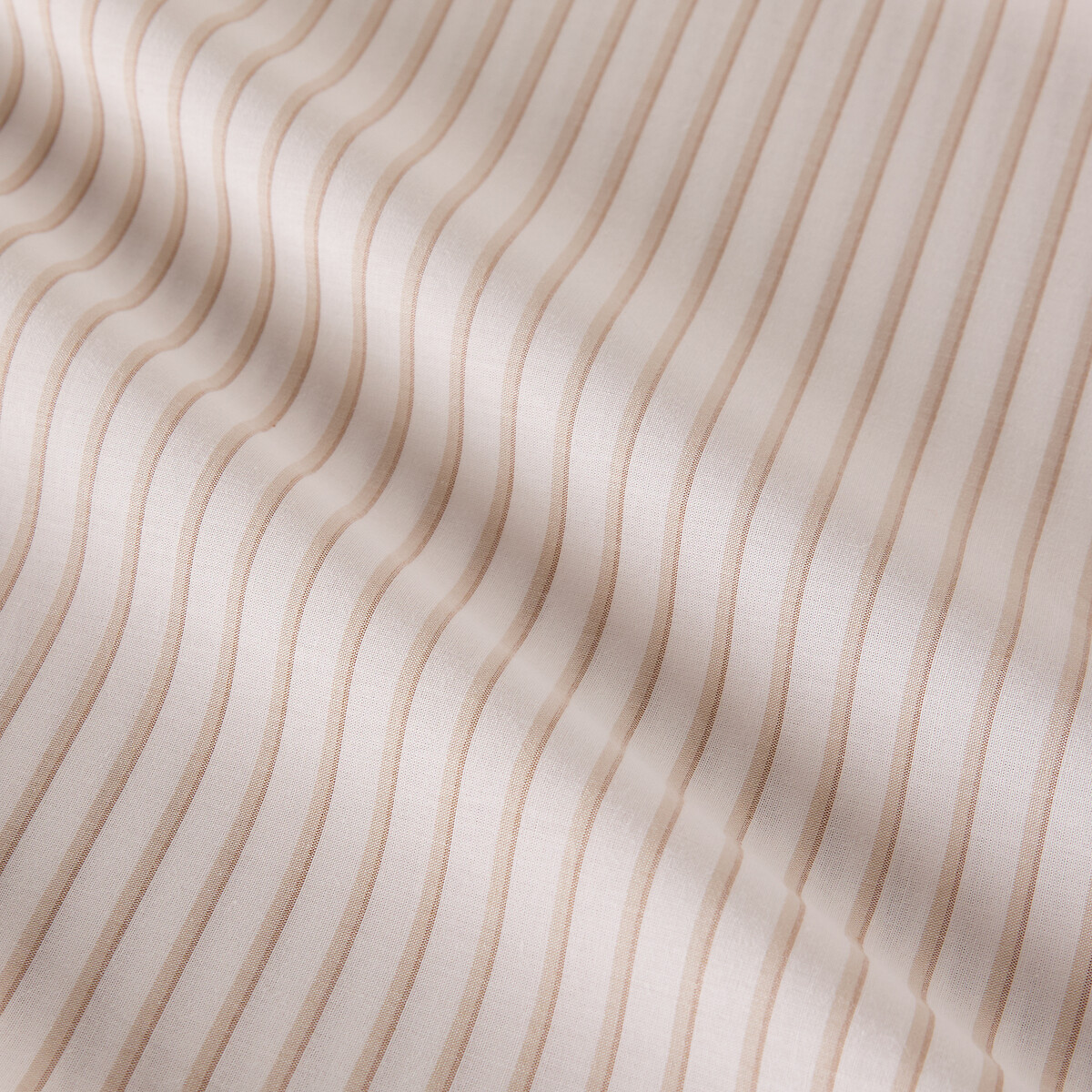 Laken in katoenpercal, Edward gestreept beige, LA REDOUTE INTERIEURS