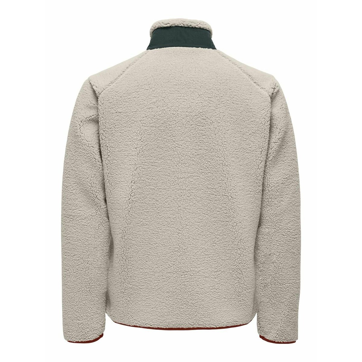Fleece Zip-Up Jacket with Breast Pocket beige/navy, ONLY & SONS