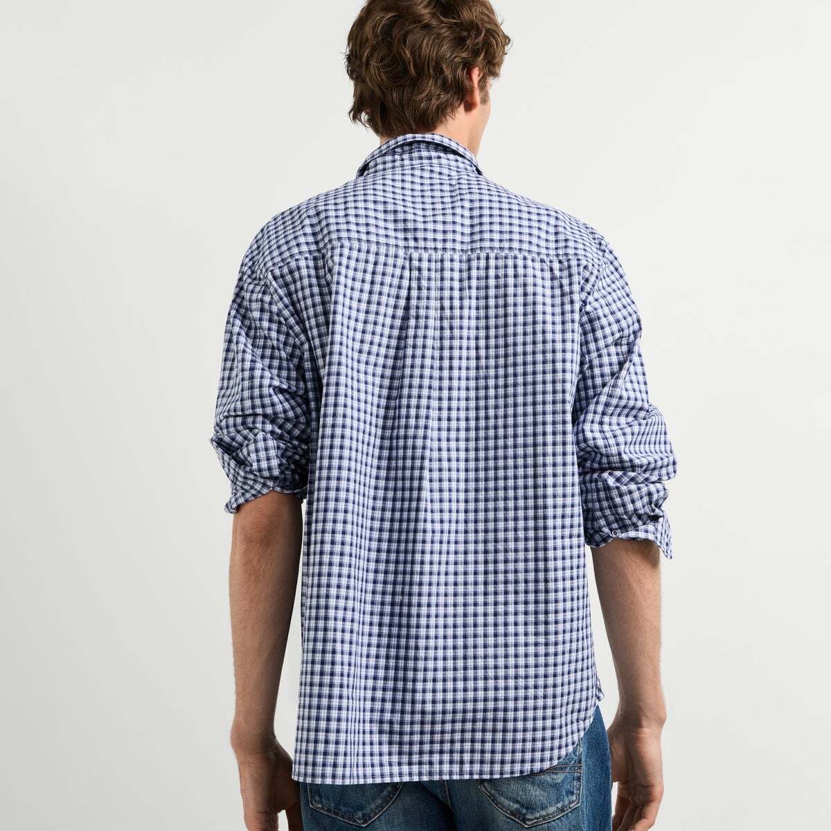 Chemise Coupe Casual À Carreaux En Popeline bleu dulwich, PEPE JEANS