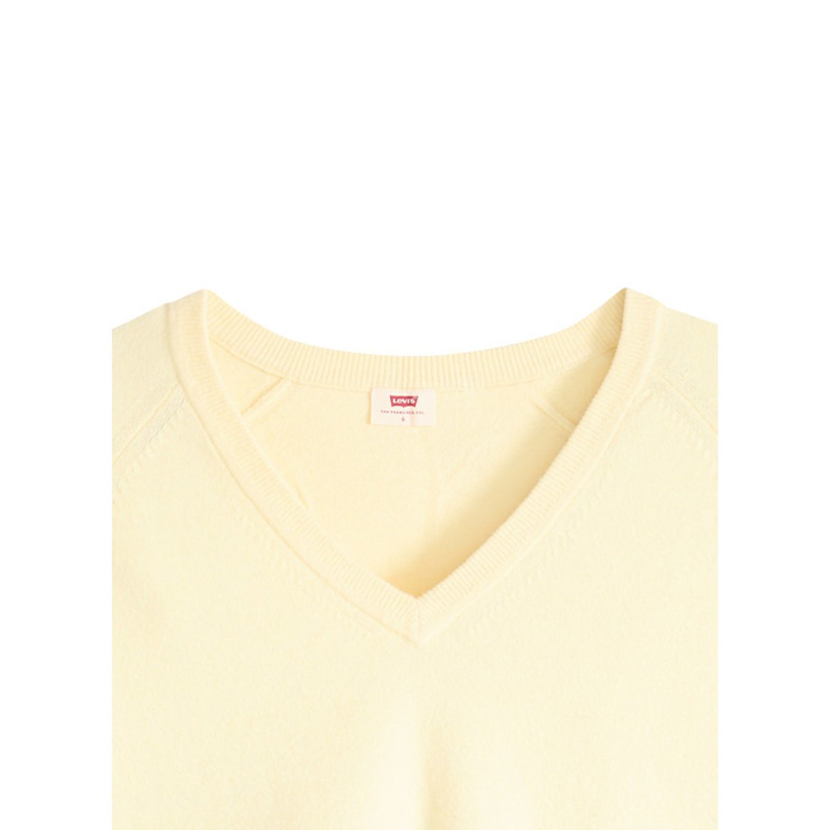 Pull jaune à coupe ajustée pourvu d'un col v et de manches longues jaune, LEVI'S