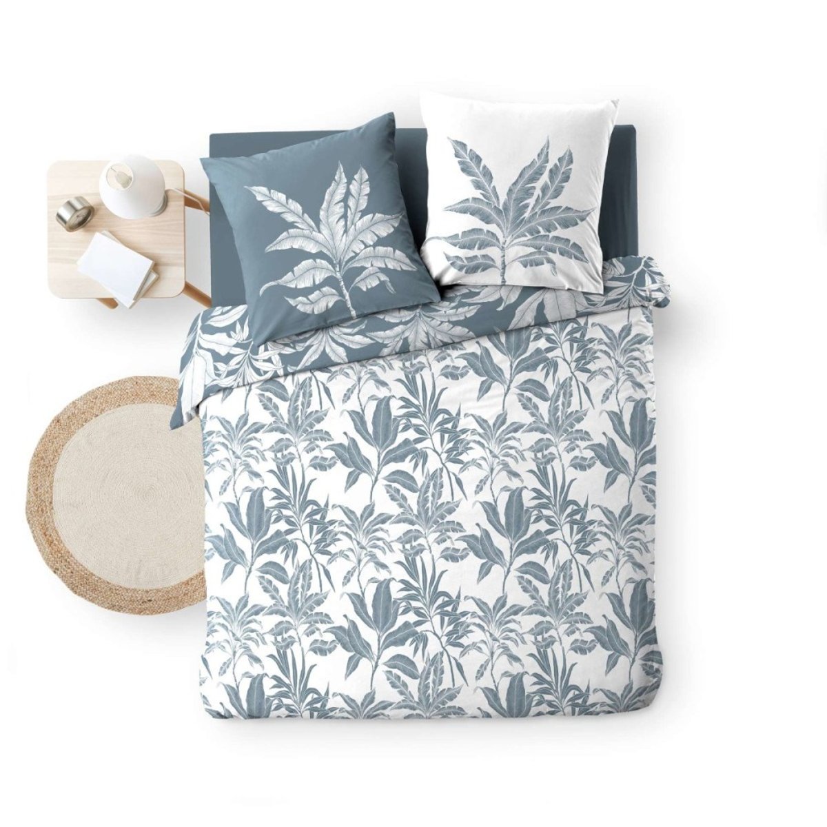Housse de couette 260x240 + 2 taies HERA 100% coton 57fils vert, DECORATIE