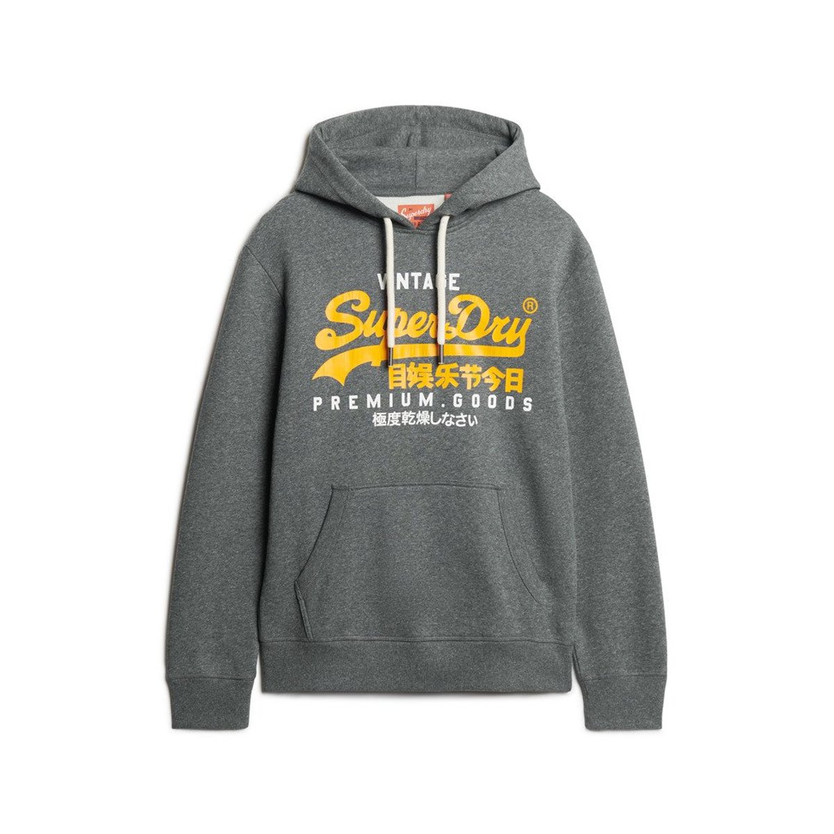 Sweat à capuche Vintage Logo Duo gris asphalte poussière, SUPERDRY
