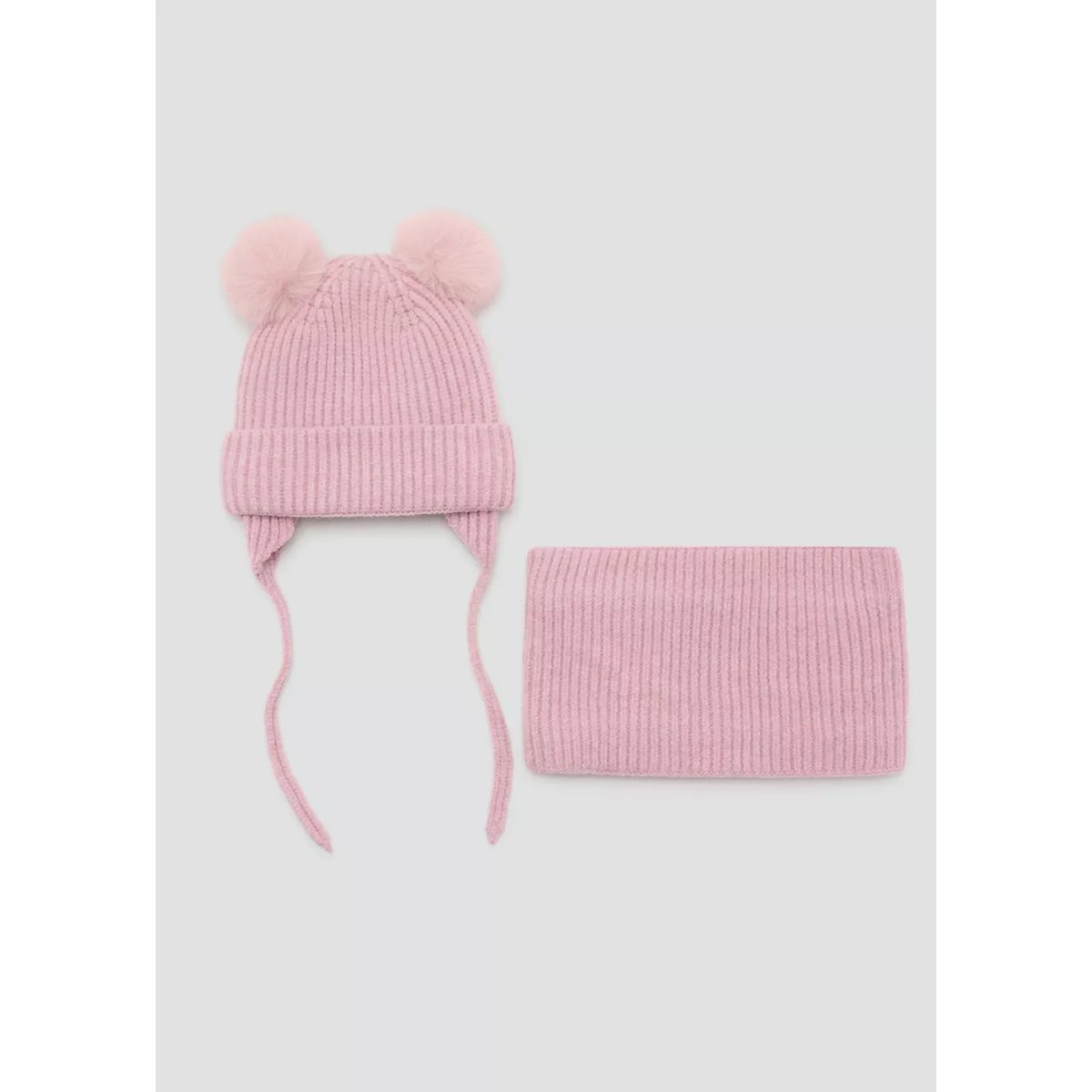 Écharpe en maille rose pâle, MANGO BABY