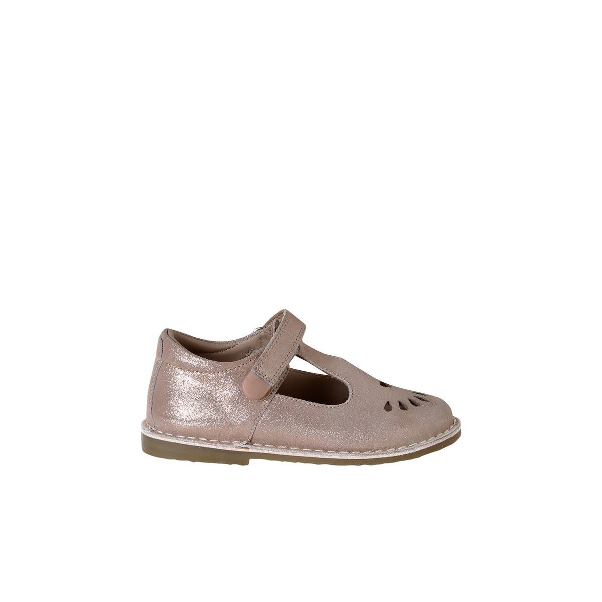 Salomés cuir collection maternelle rose poudré, VERTBAUDET