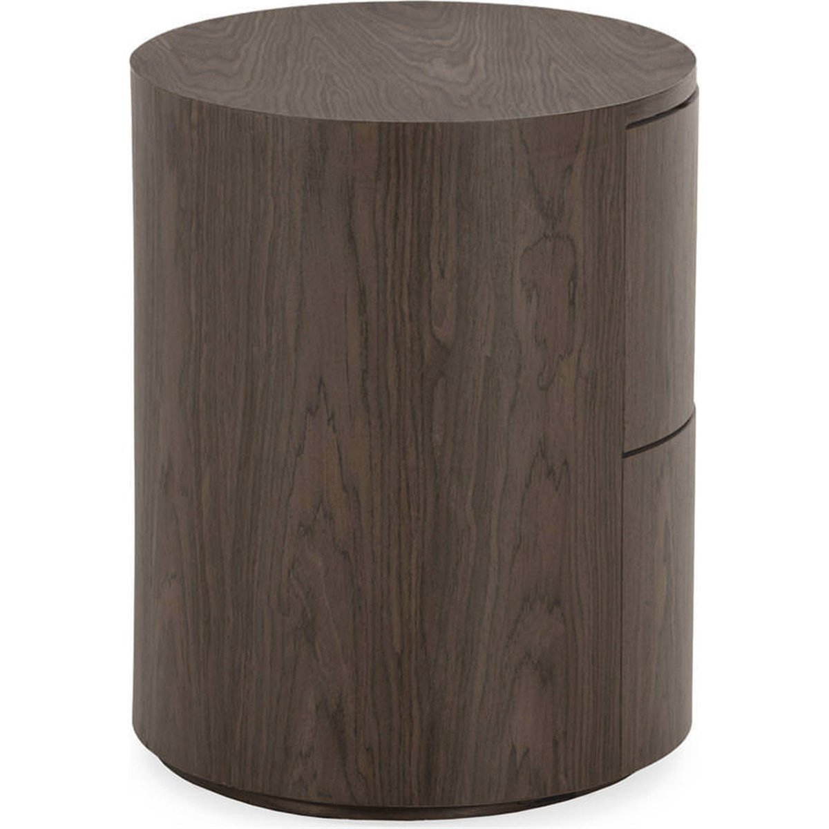 Table de chevet arrondie en bois marron foncé, RECOLLECTION