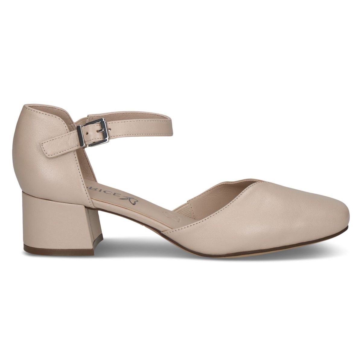 Escarpin en cuir beige beige combiné, CAPRICE