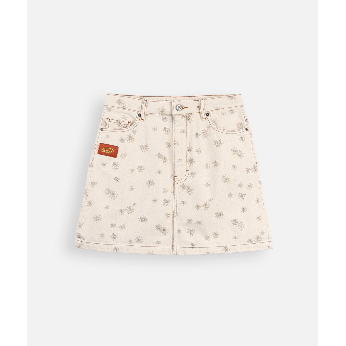 Jupe mini en denim imprimé MARGARIDA sable, OXBOW