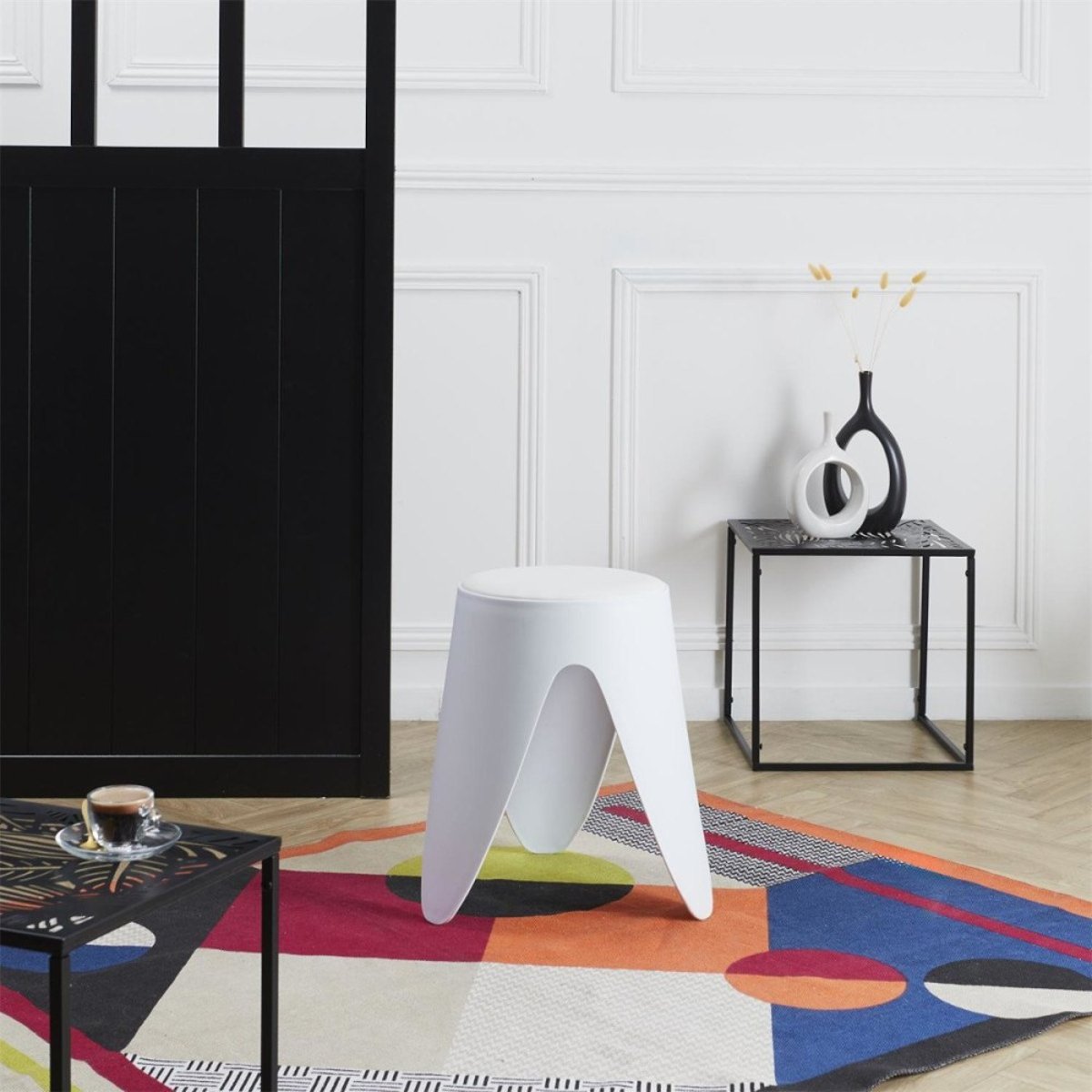 Tabouret Eve Coloris Blanc blanc, DECORATIE
