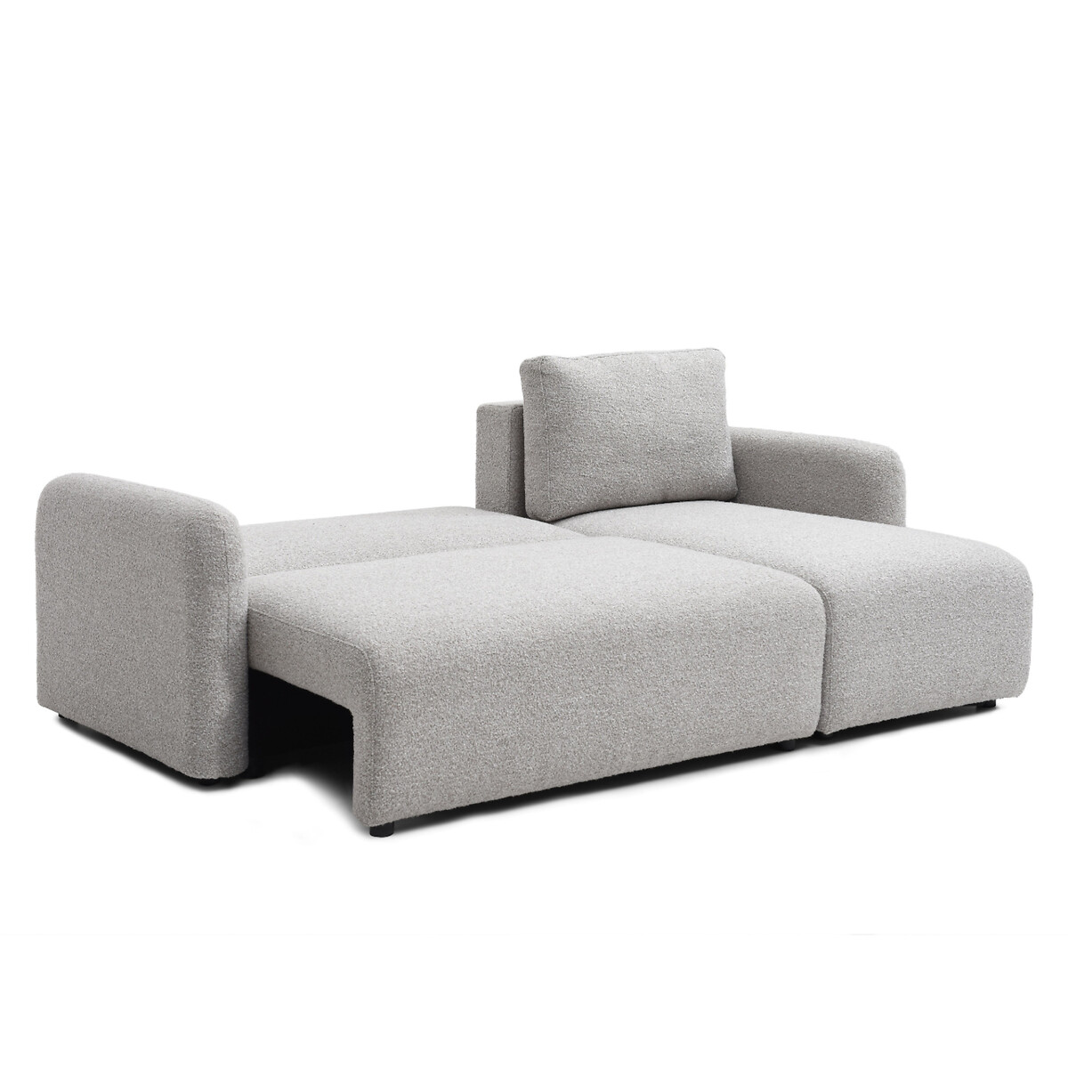 Aire Boucle Corner Sofa Bed light grey, SO'HOME