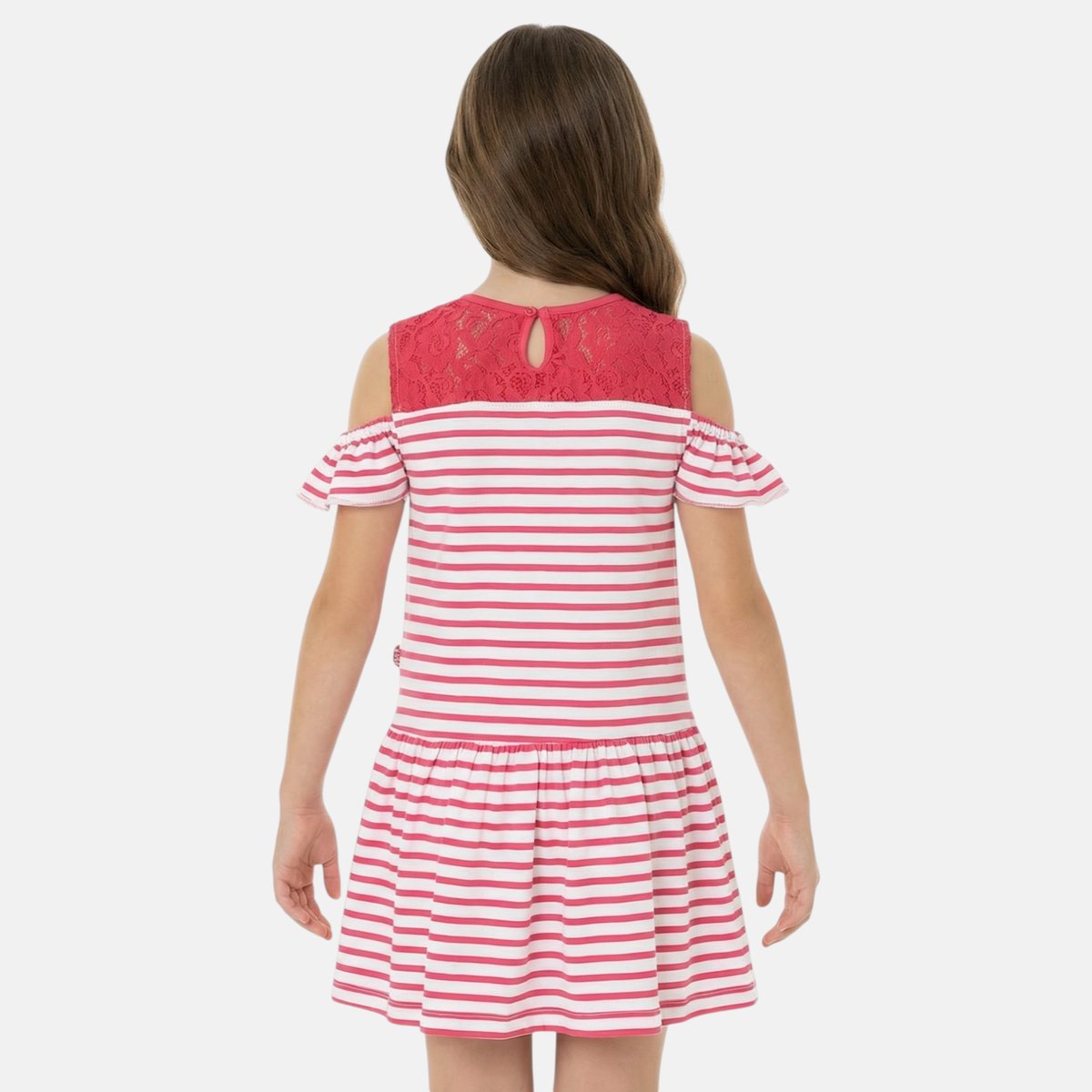 Robe rayée à épaules dénudées imprimée, coupe décontractée, col rond et sans manches ST MALO rose, LEE COOPER