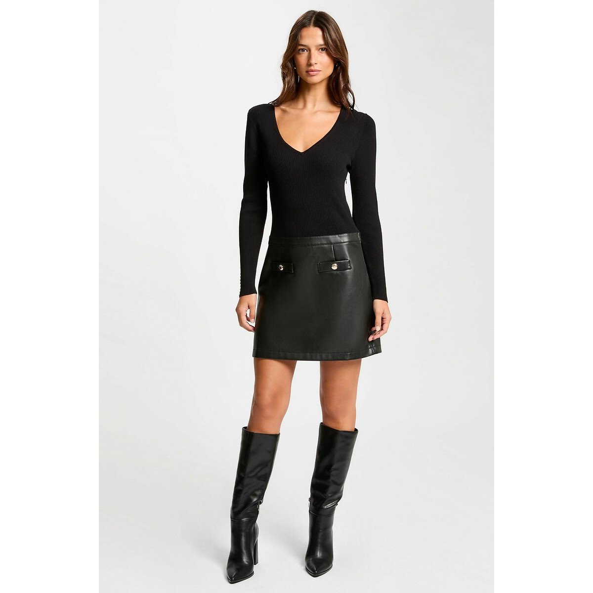 2-in-1 Fitted Mini Dress black, MORGAN