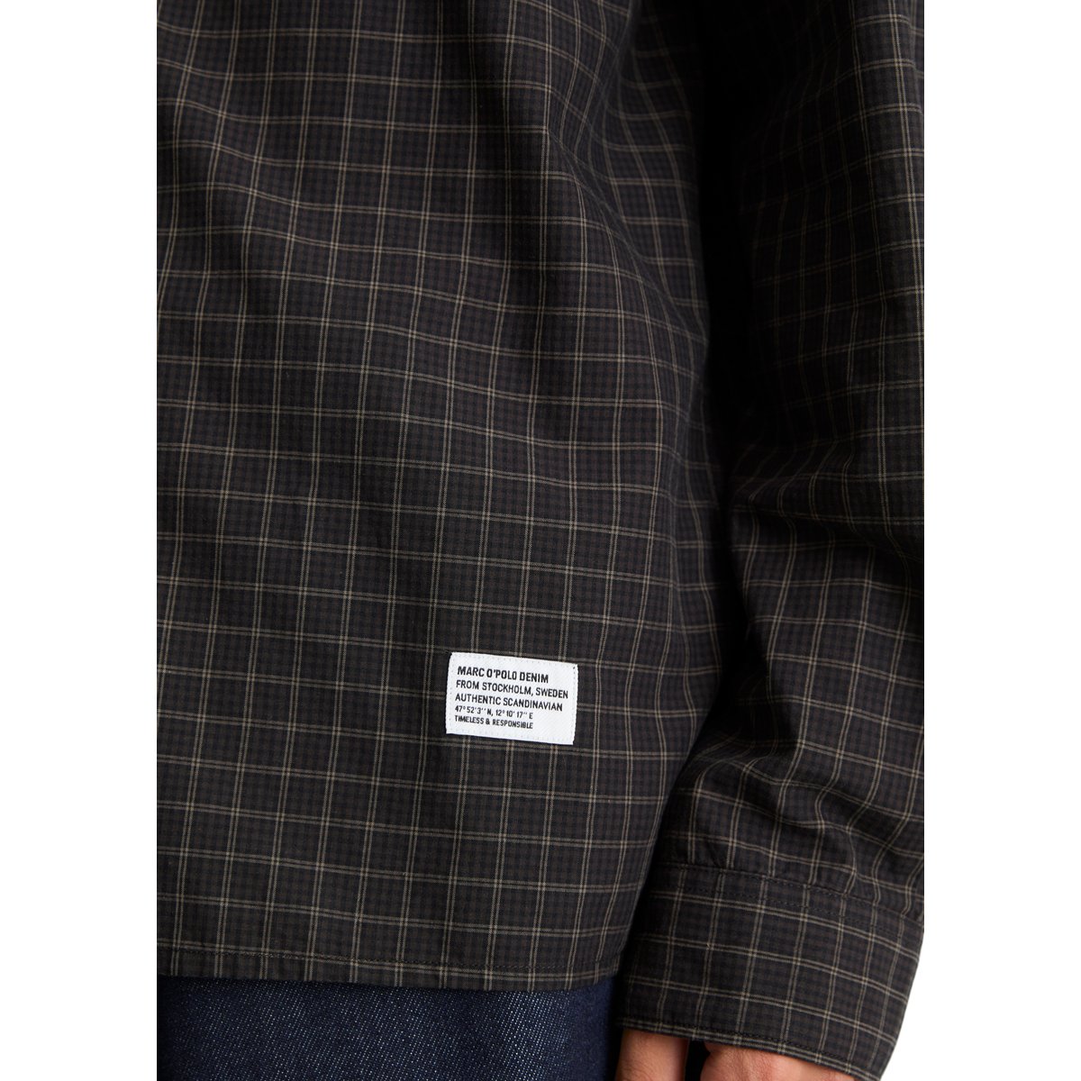 Chemise coupe classique en popeline de coton bio à carreaux bleu, MARC O’POLO DENIM