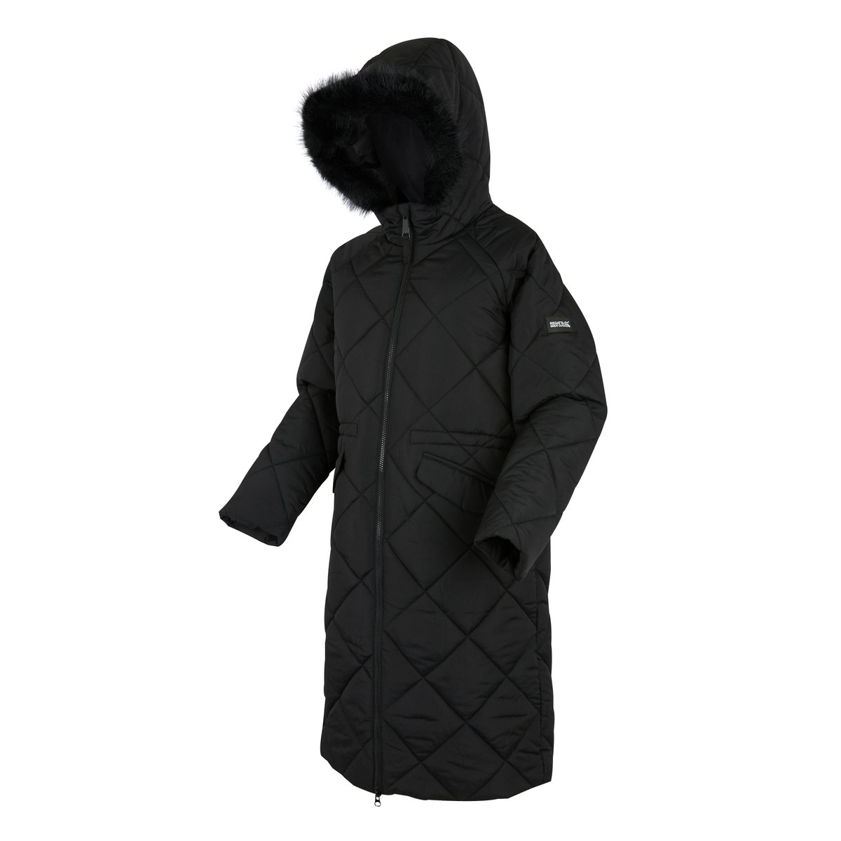 Veste longue matelassée à capuche FREYLA noir, REGATTA