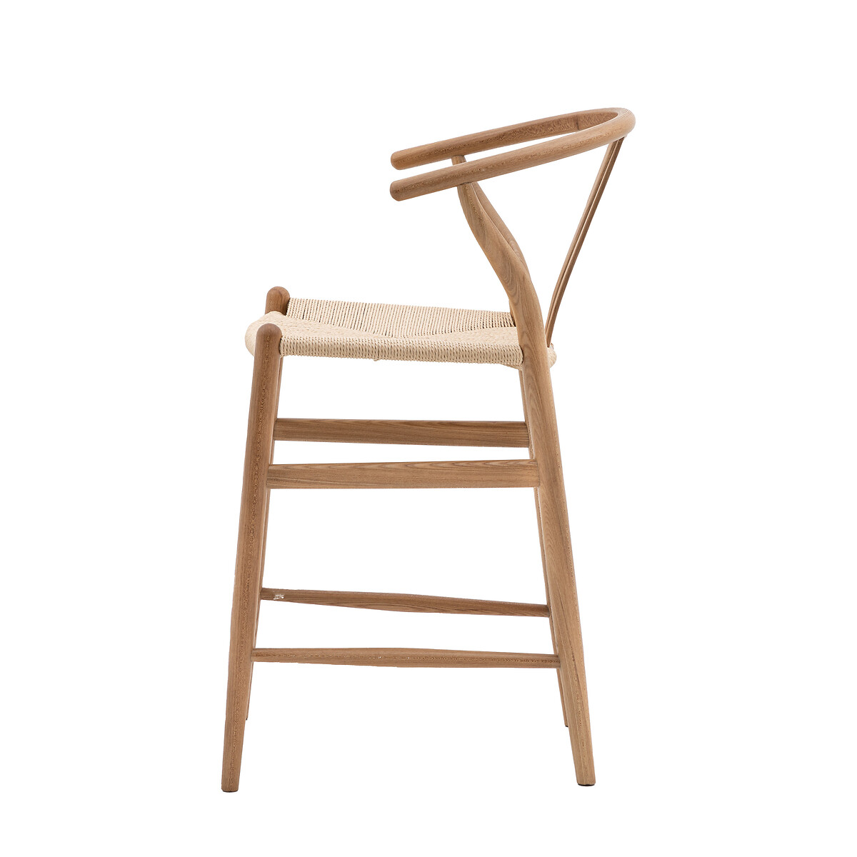 Lydden Wishbone Curved Bar Stool with Woven Seat (Set of 2) natural, SO'HOME