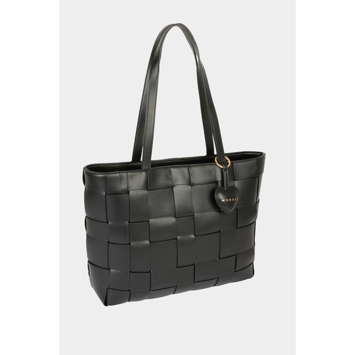 Sac cabas tressé noir, MORGAN