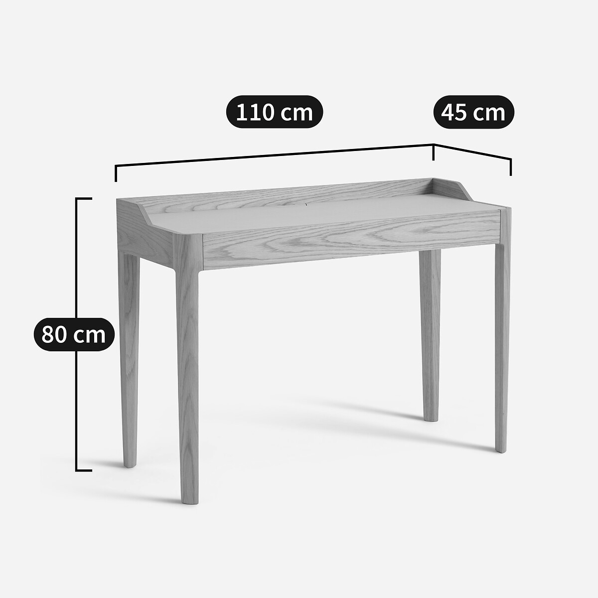 Scrivania in rovere impiallacciato e pelle, Junius, design Emmanuel Gallina quercia naturale, AM.PM X EMMANUEL GALLINA