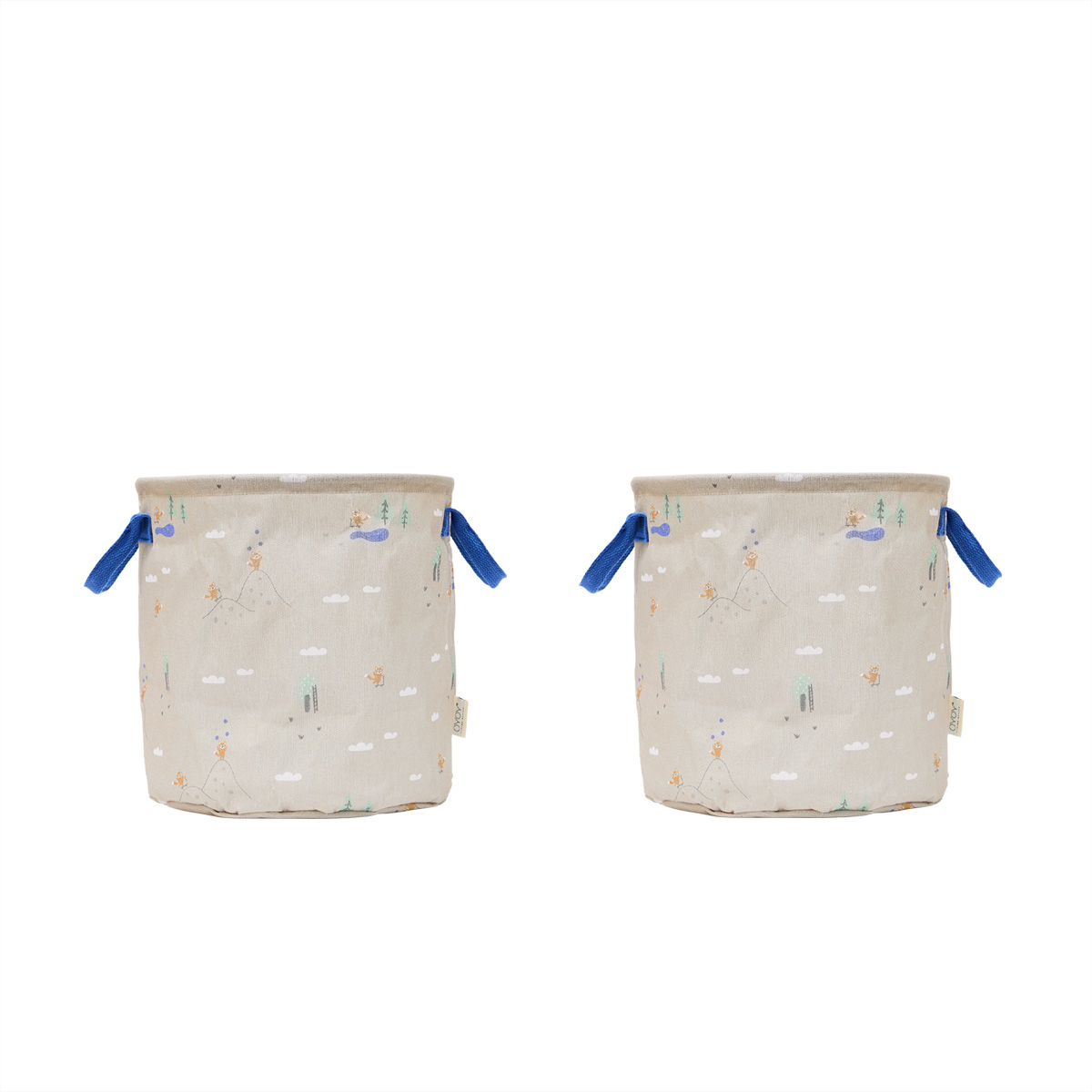 Ensemble de 2 paniers de rangement moyens MINI beige, OYOY LIVING DESIGN