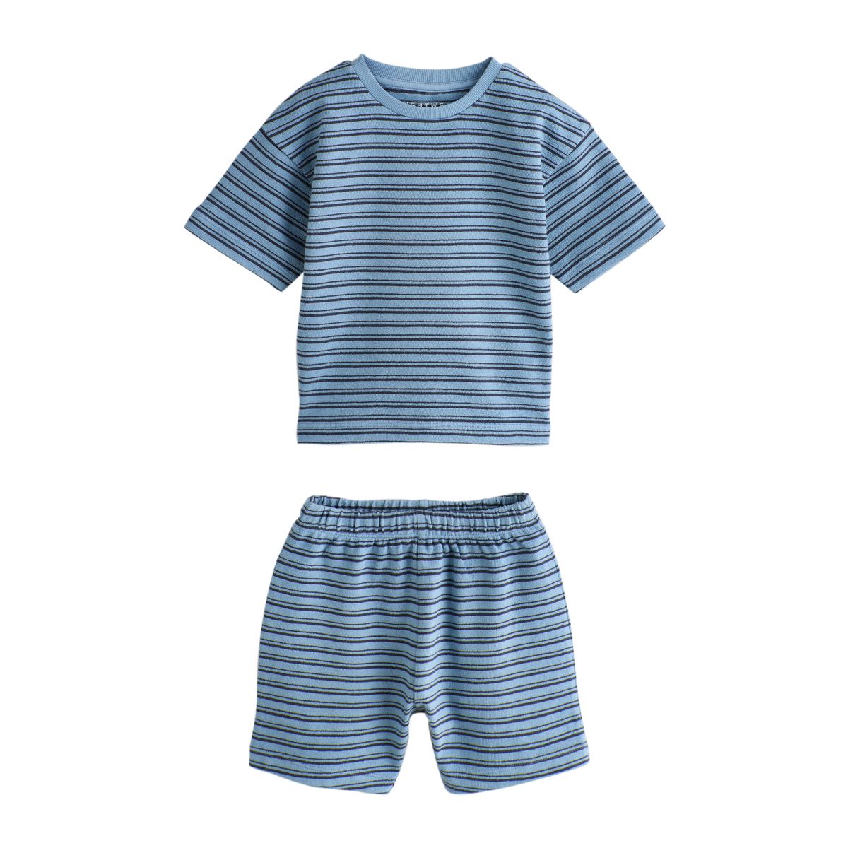 Pyjama short (12 mois à 12 ans), lot de 3 rayures bleues/blanches/grises, NEXT