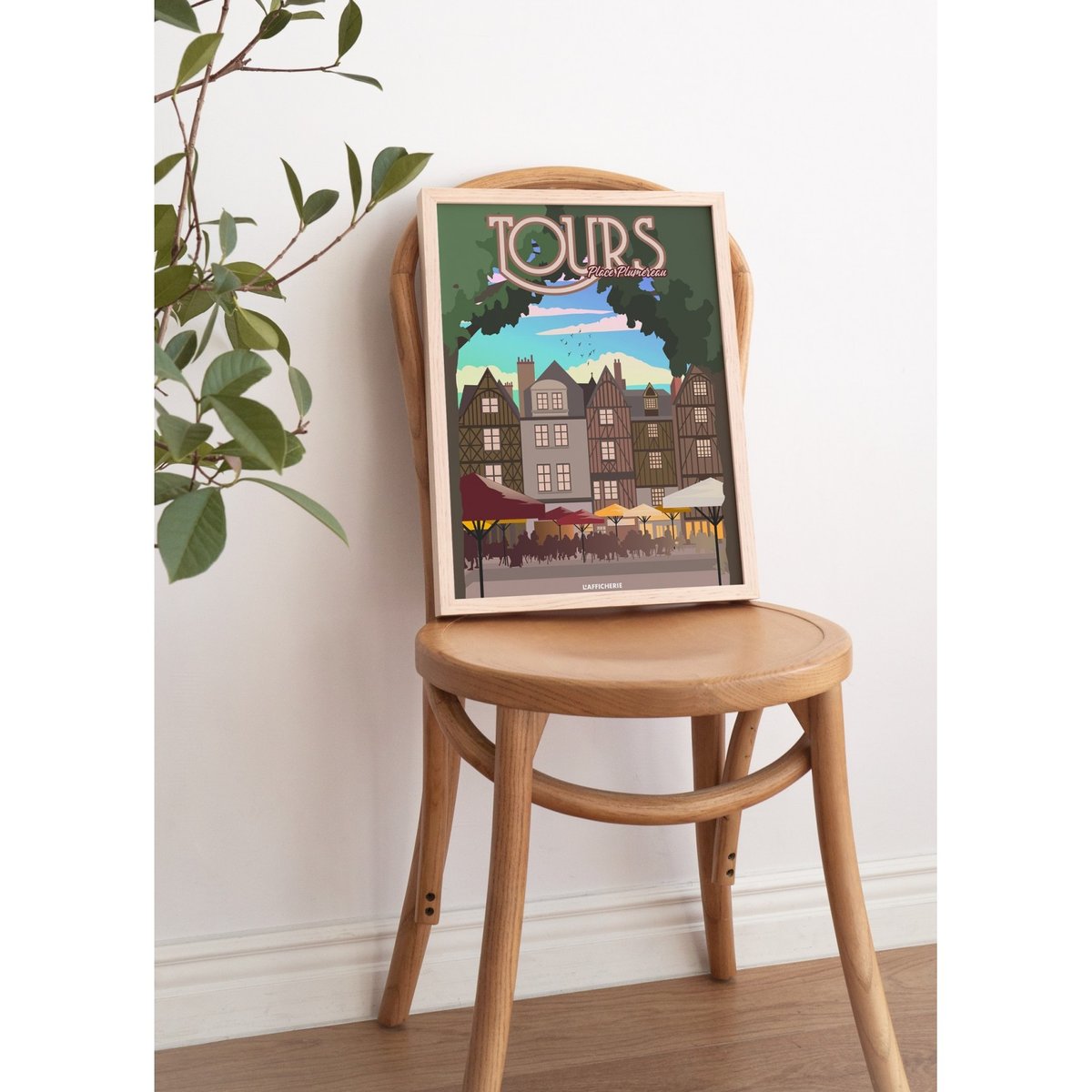 Affiche ville Tours : Place Plumereau blanc, L'AFFICHERIE