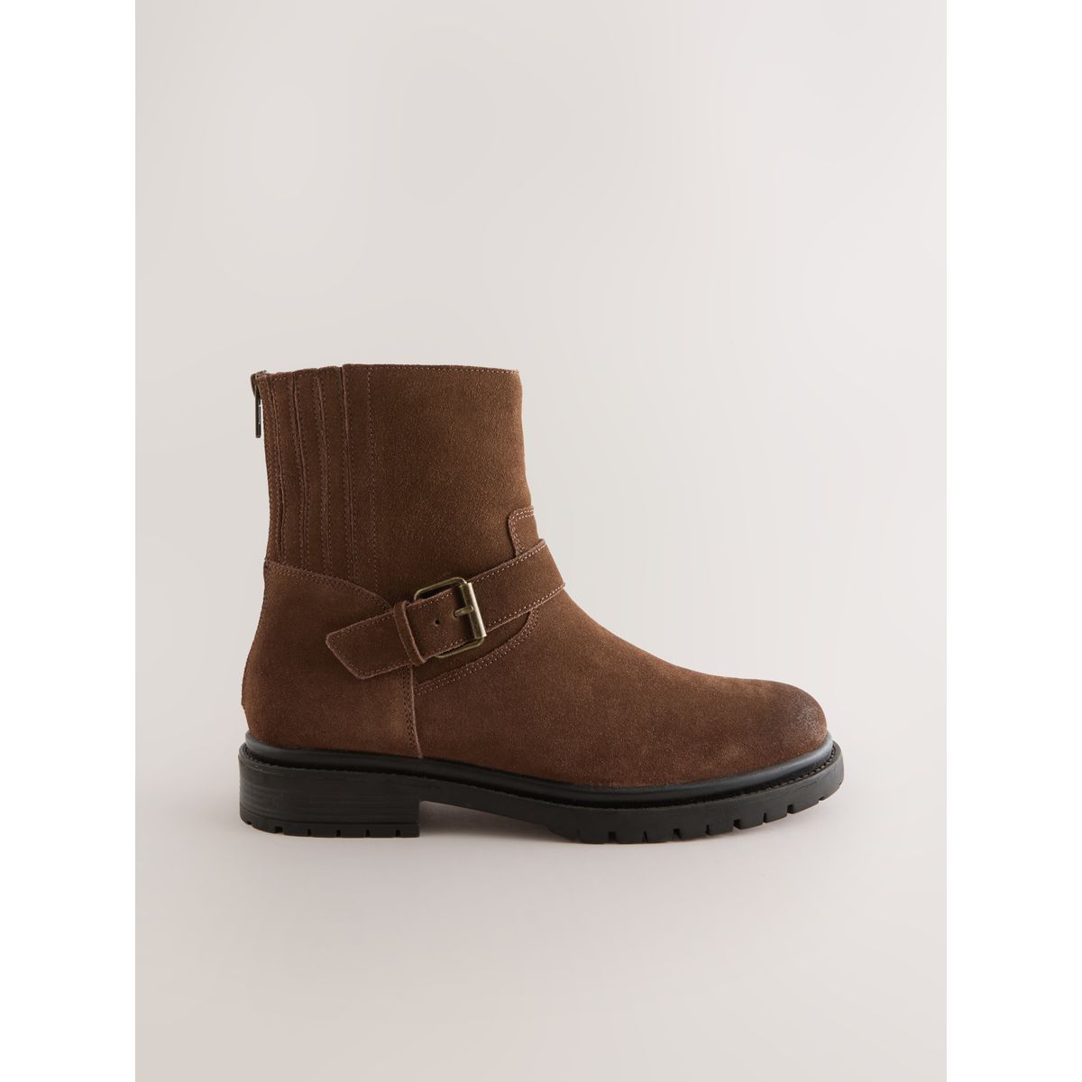 Bottines de motard forever comfort® daim brun chocolat, NEXT