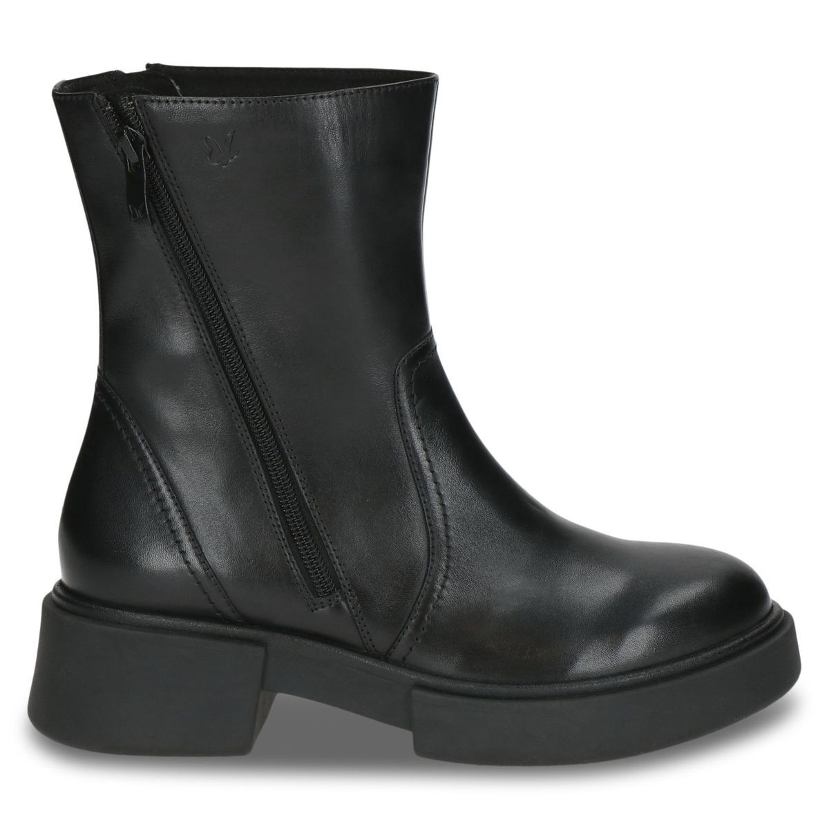 Bottine en cuir noir nappa, CAPRICE