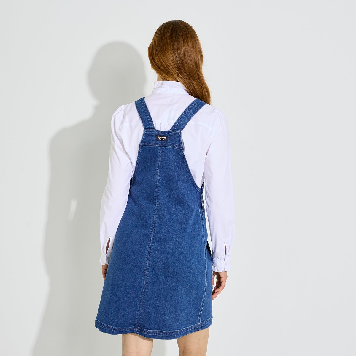 Robe chasuble en jean bleu stone, GRAIN DE MALICE