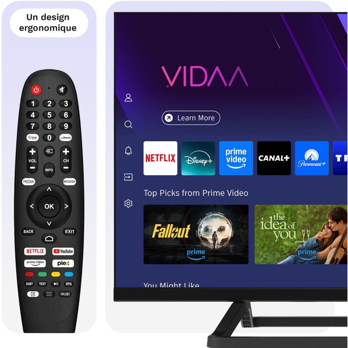 TV LED 24DLED544 24" (60 cm) - Smart TV VIDAA couleur unique, ESSENTIEL B