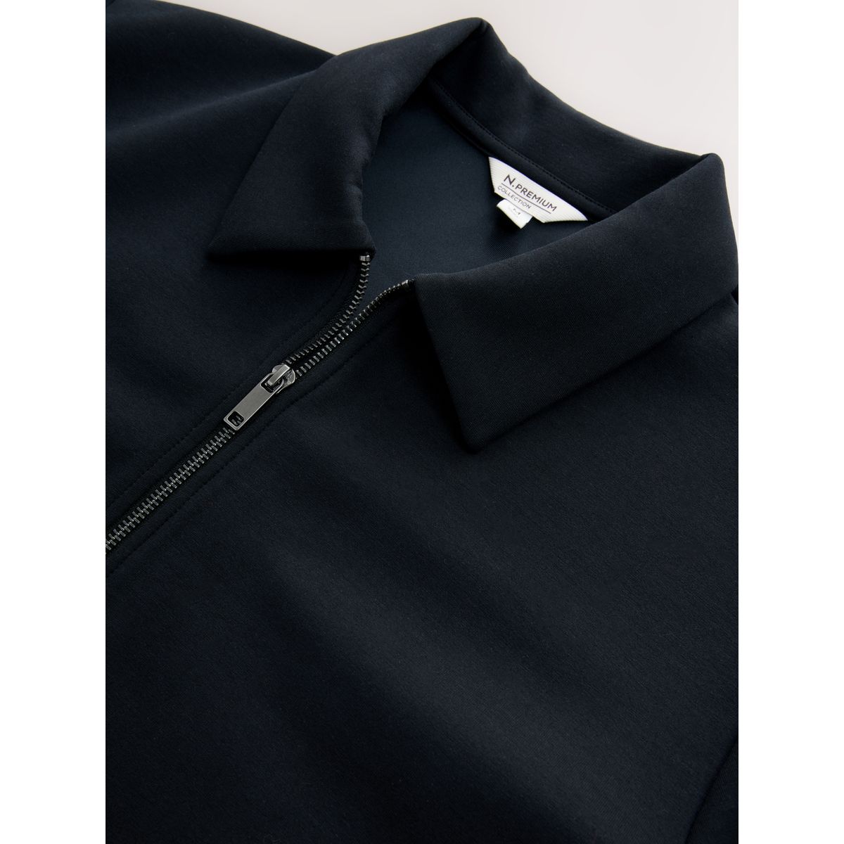 Veste-chemise zippée en néoprène doux noir, NEXT