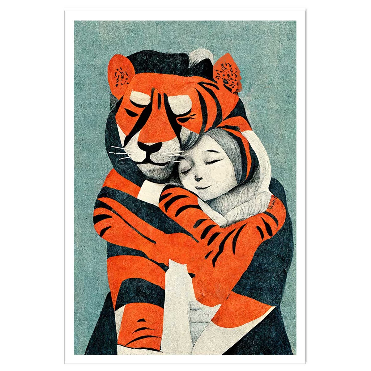 Affiche enfant mon tigre et moi affiche seule, HEXOA