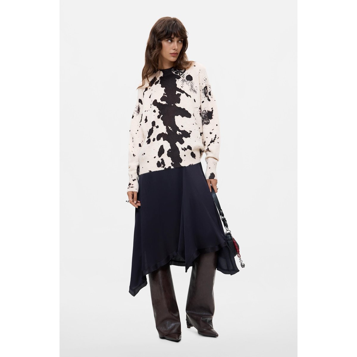 Pull à imprimé animal beige, DESIGUAL