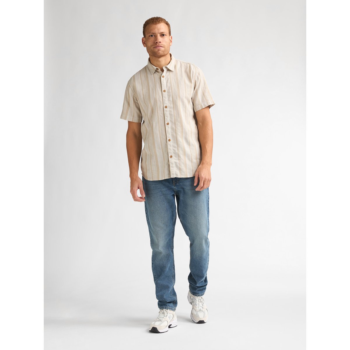 Chemise rayée à manches courtes ranger orange light tan, PETROL INDUSTRIES