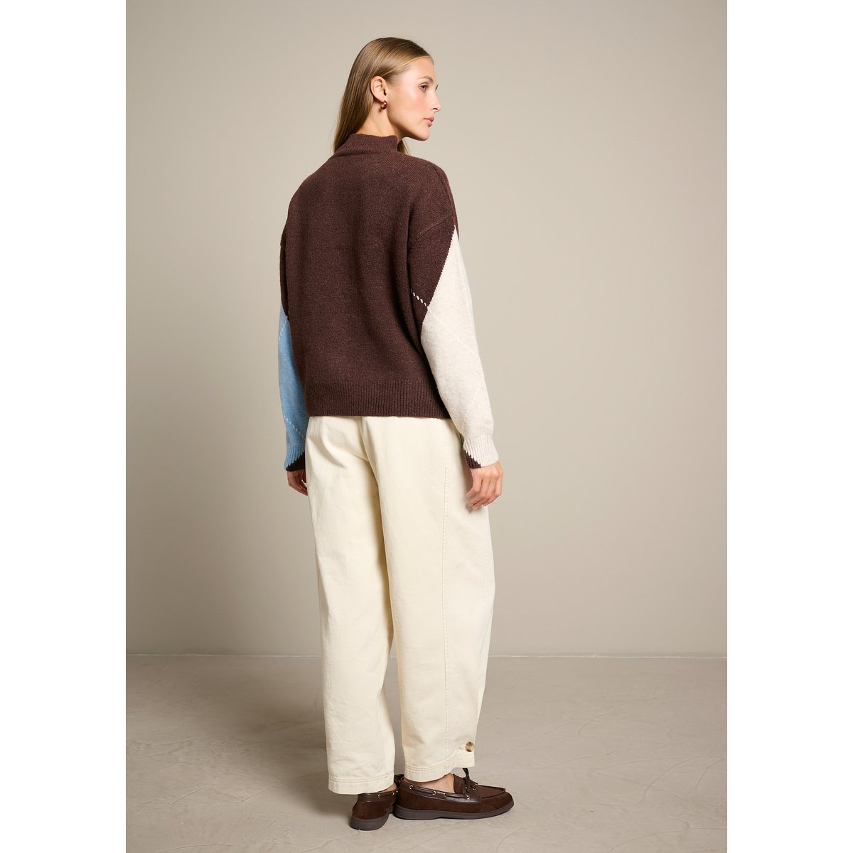 Pull à motif argyle brun fonce chocolate, LOLALIZA