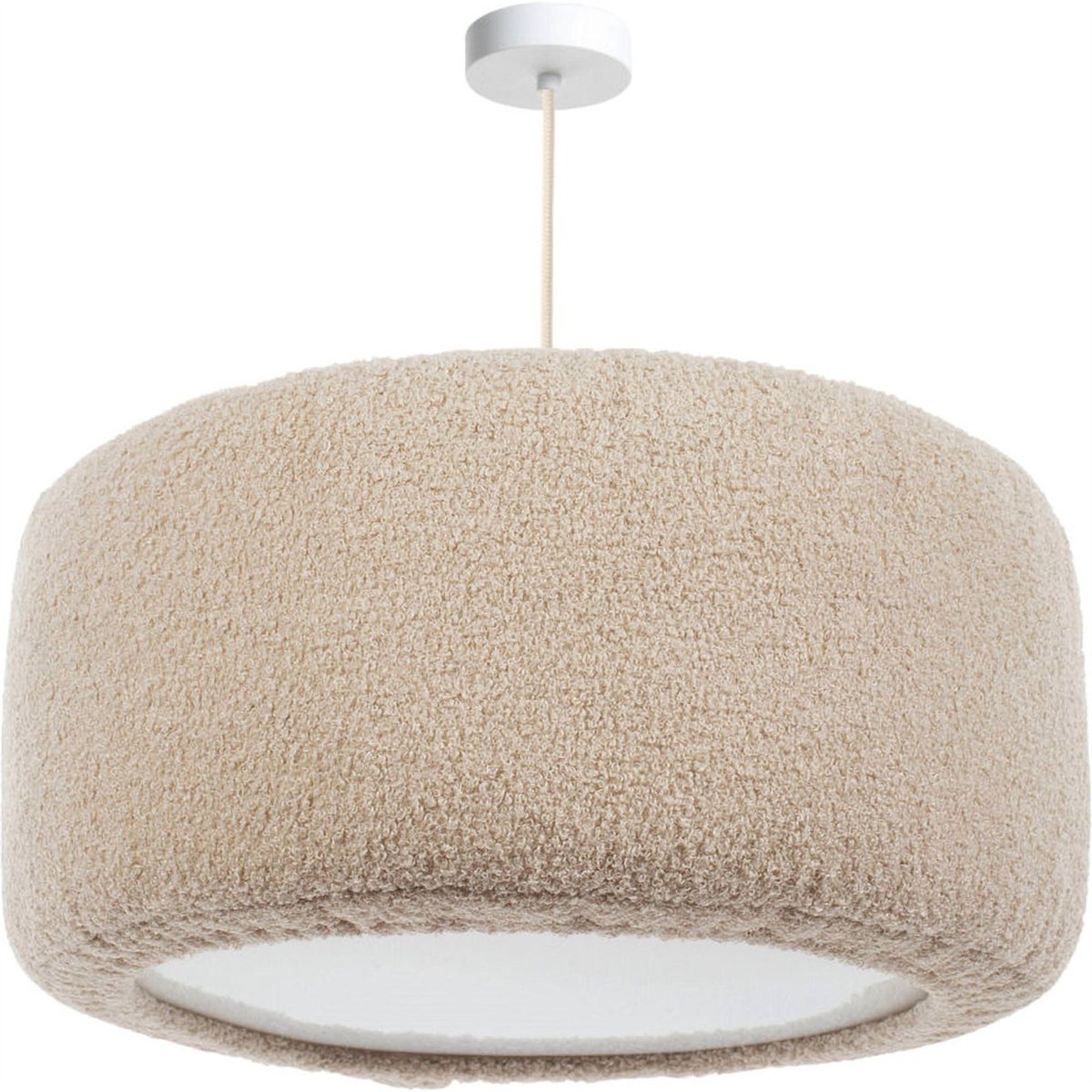 Suspension nuage en tissu peluche rond Cloud beige sable doux, BPS KONCEPT