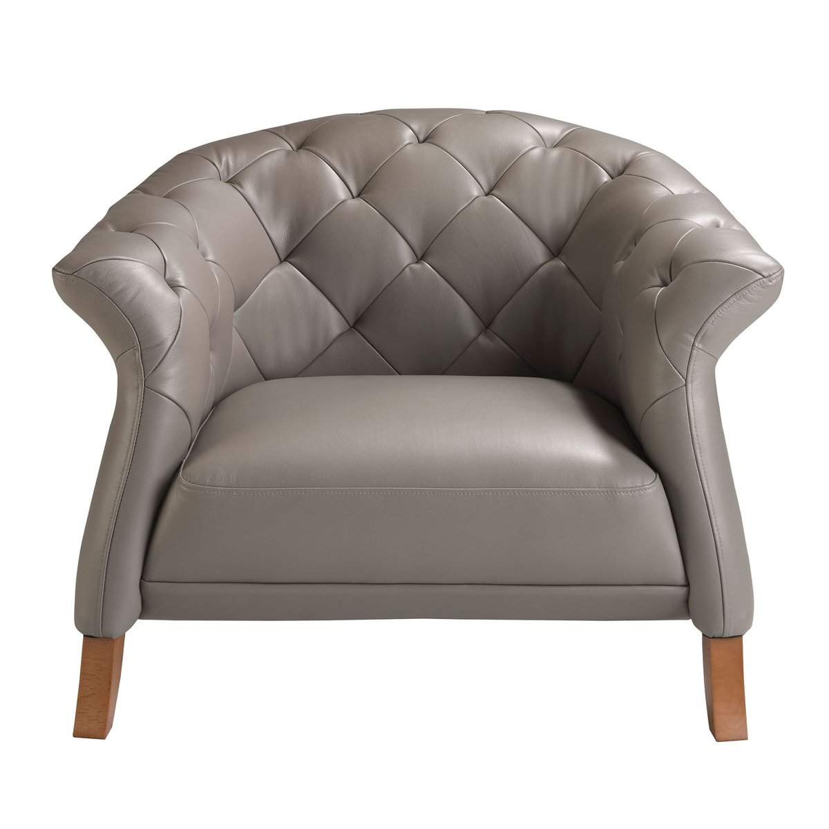 Fauteuil en cuir gris | miel, ANGEL CERDA
