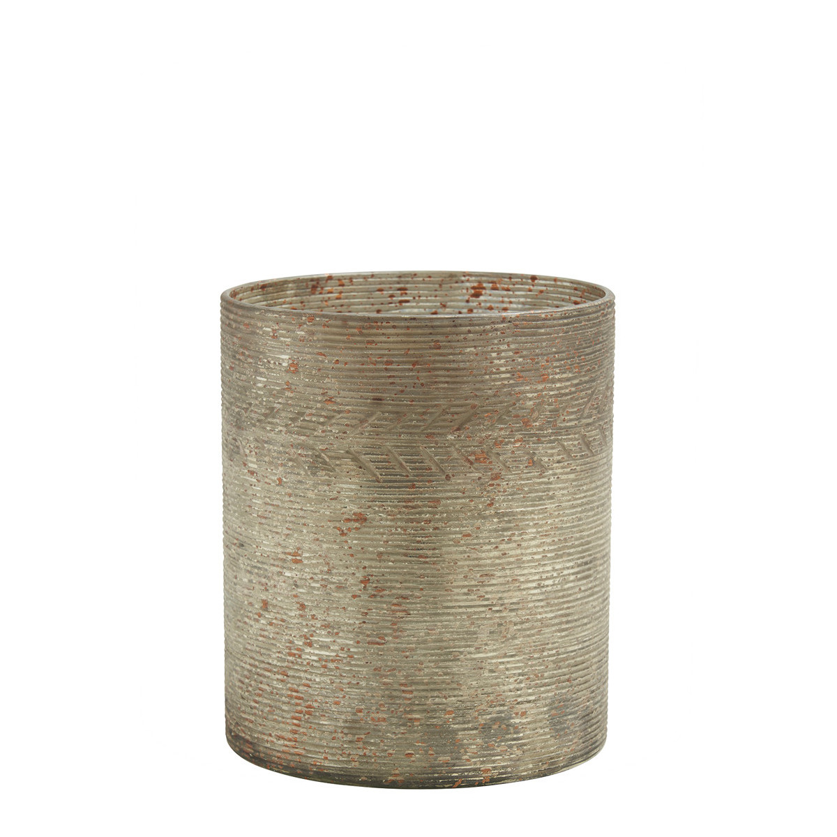 Photophore vase en verre bronze, BLANC D’IVOIRE