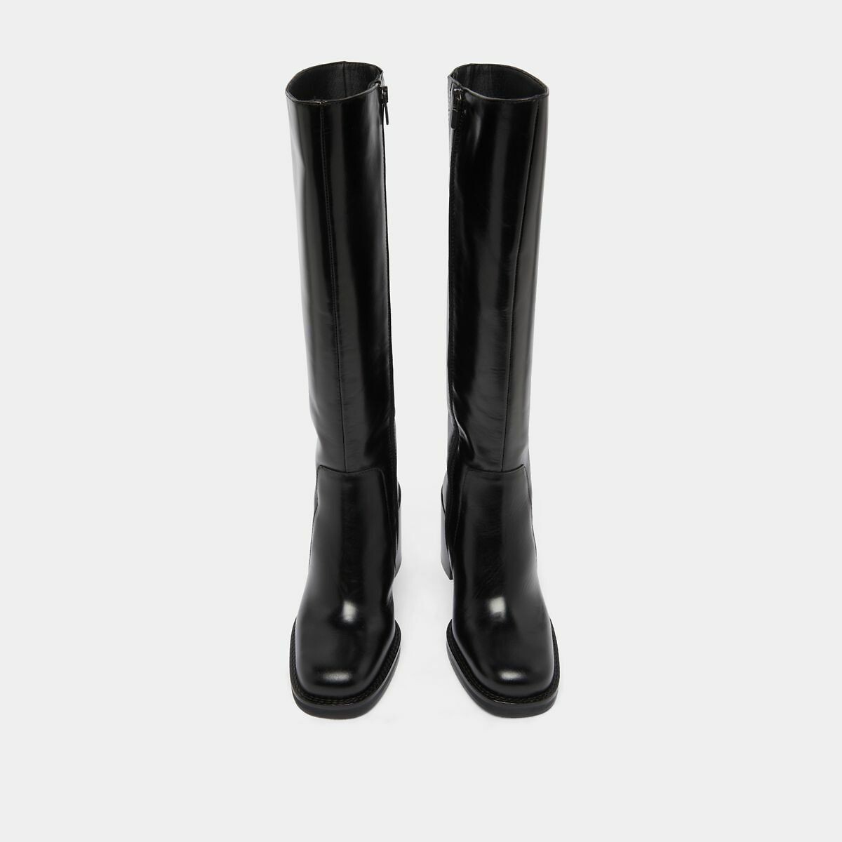 Bretzel Leather Heeled Calf Boots black, JONAK