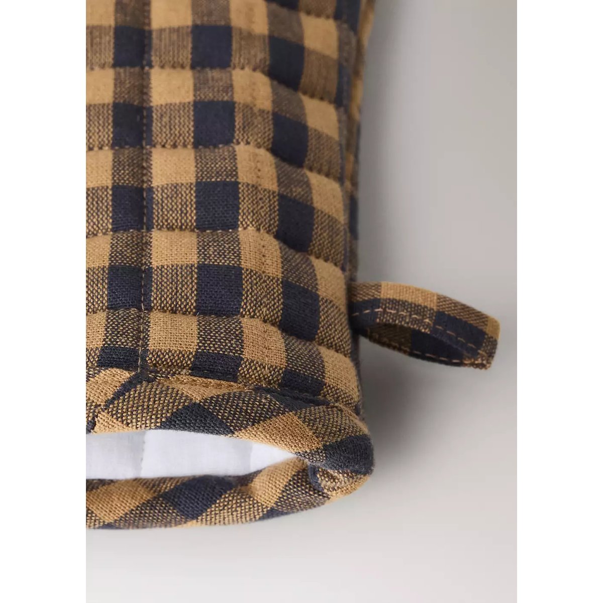 Gant en coton à carreaux bicolores moutarde, MANGO HOME