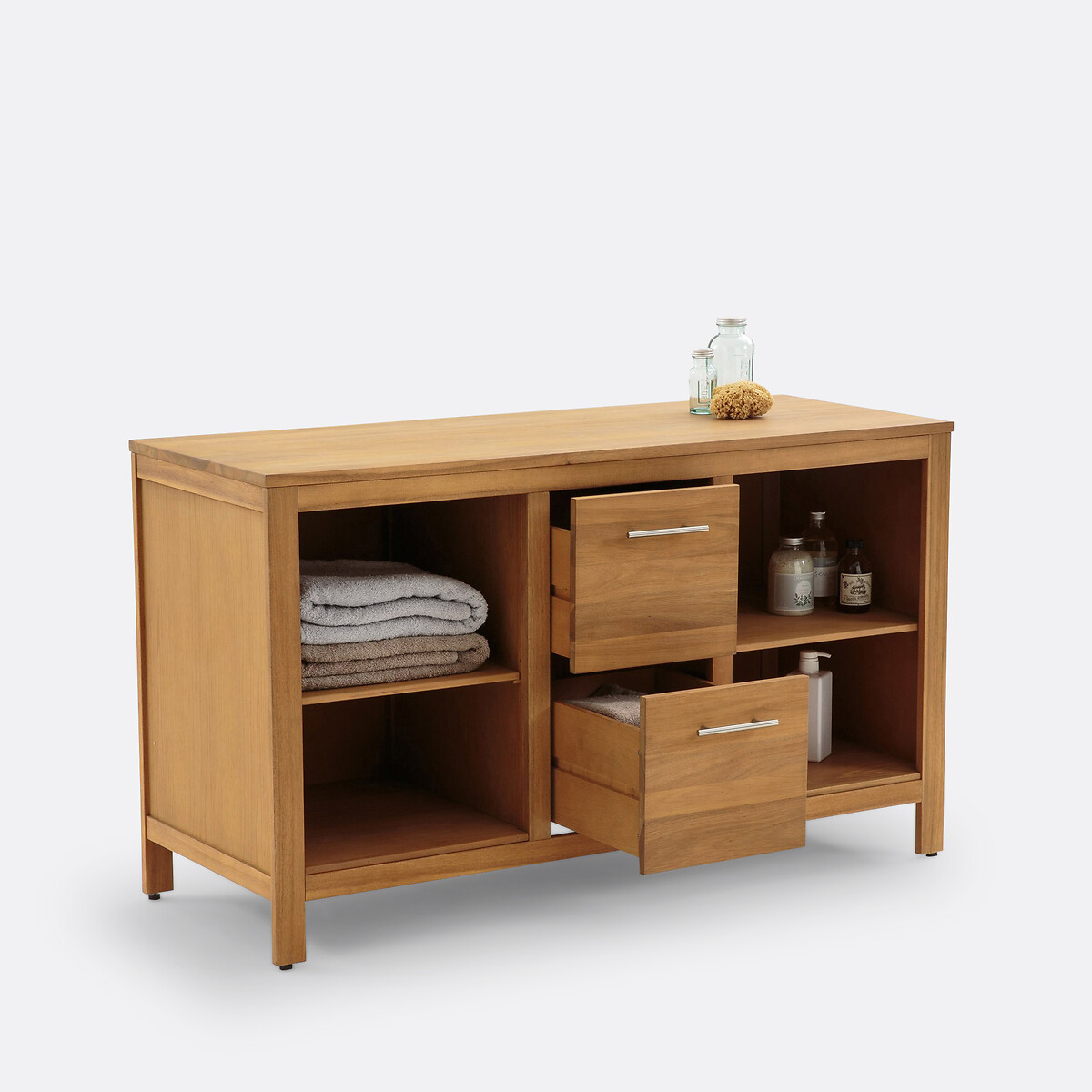 Meuble sous vasque Charon, L130 cm acacia, LA REDOUTE INTERIEURS